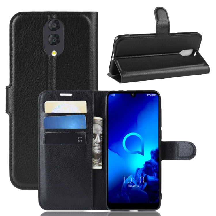 Litchi Texture Horizontal Flip Leather Case for Alcatel 3L, with Wallet & Holder & Card Slots