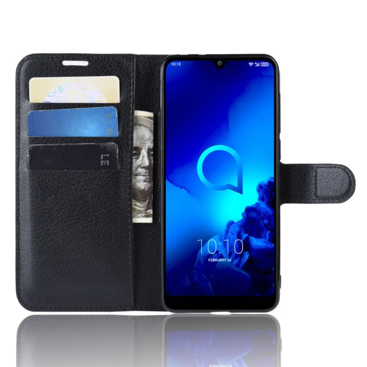 Litchi Texture Horizontal Flip Leather Case for Alcatel 3L, with Wallet & Holder & Card Slots