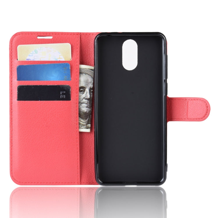 Litchi Texture Horizontal Flip Leather Case for Alcatel 3L, with Wallet & Holder & Card Slots
