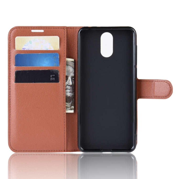 Litchi Texture Horizontal Flip Leather Case for Alcatel 3L, with Wallet & Holder & Card Slots