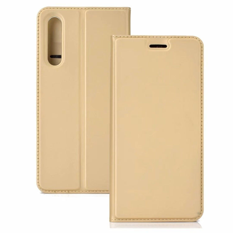 Ultra-thin Pressed Magnetic TPU+PU Leather Case for Huawei P30 Lite with Card Slot & Holder