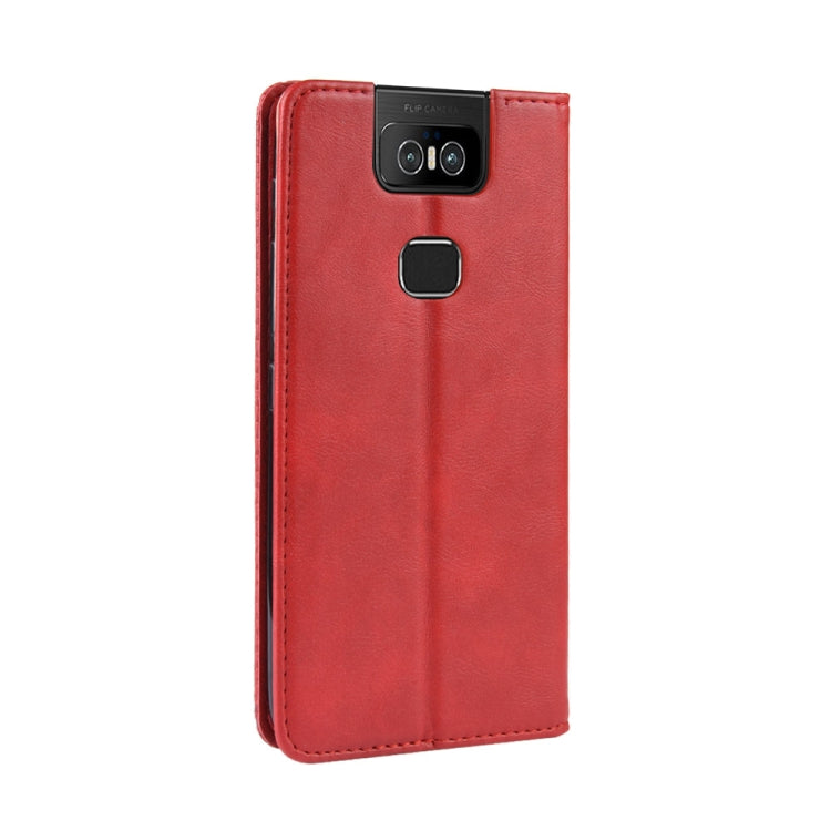 Magnetic Buckle Retro Crazy Horse Texture Horizontal Flip Leather Case for Asus Zenfone 6 ZS630KL, with Holder & Card Slots & Photo Frame