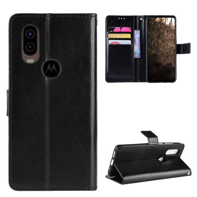 Retro Crazy Horse Texture Horizontal Flip Leather Case for Motorola MOTO One Vision, with Holder & Card Slots & Photo Frame