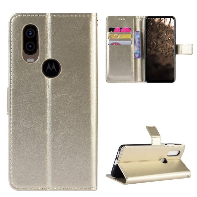 Retro Crazy Horse Texture Horizontal Flip Leather Case for Motorola MOTO One Vision, with Holder & Card Slots & Photo Frame
