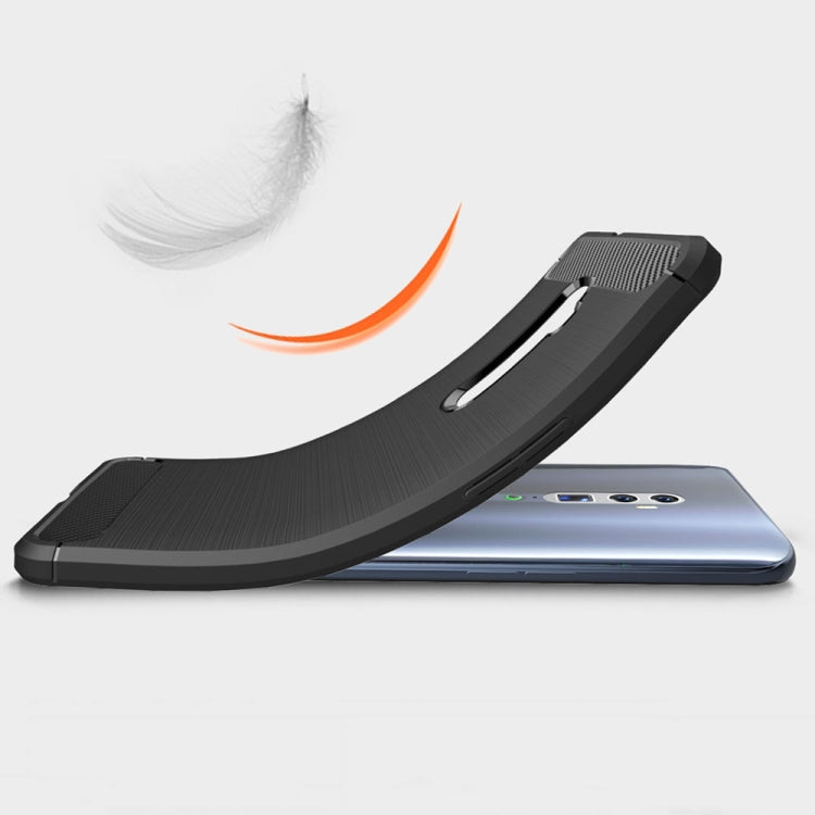 Brushed Texture Carbon Fiber TPU Case for OPPO Reno (Zoom)(Black)