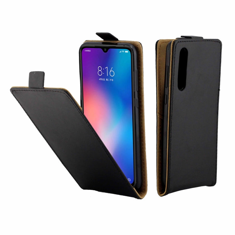 Business Style Vertical Flip TPU Leather Case with Card Slot for Xiaomi Mi 9 SE(black)