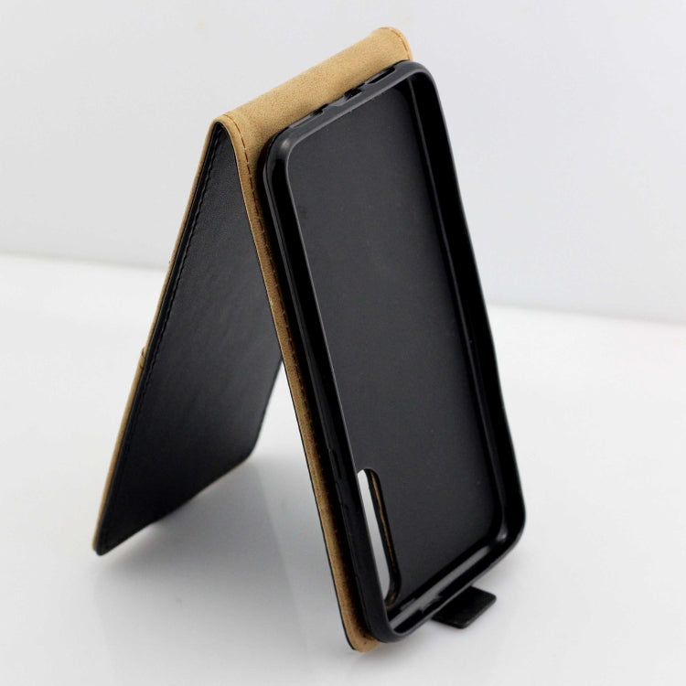 Business Style Vertical Flip TPU Leather Case with Card Slot for Xiaomi Mi 9 SE(black)