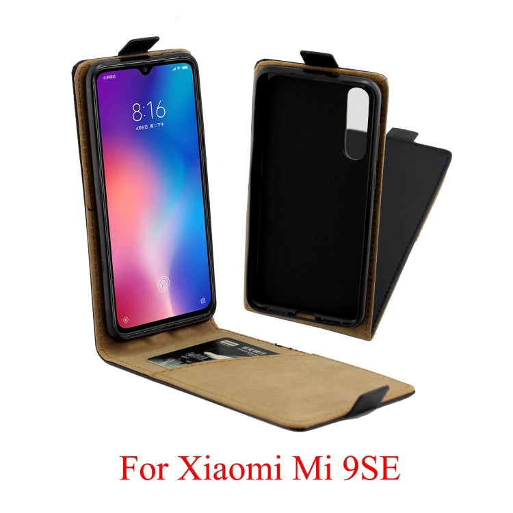 Business Style Vertical Flip TPU Leather Case with Card Slot for Xiaomi Mi 9 SE(black)