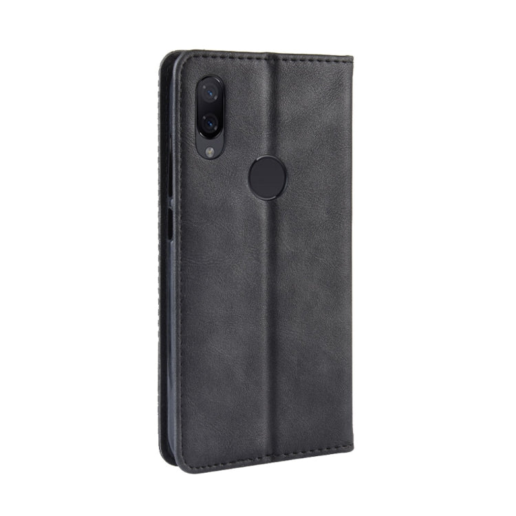 Magnetic Buckle Retro Crazy Horse Texture Horizontal Flip Leather Case for Xiaomi Redmi Note 7S, with Holder & Card Slots & Photo Frame