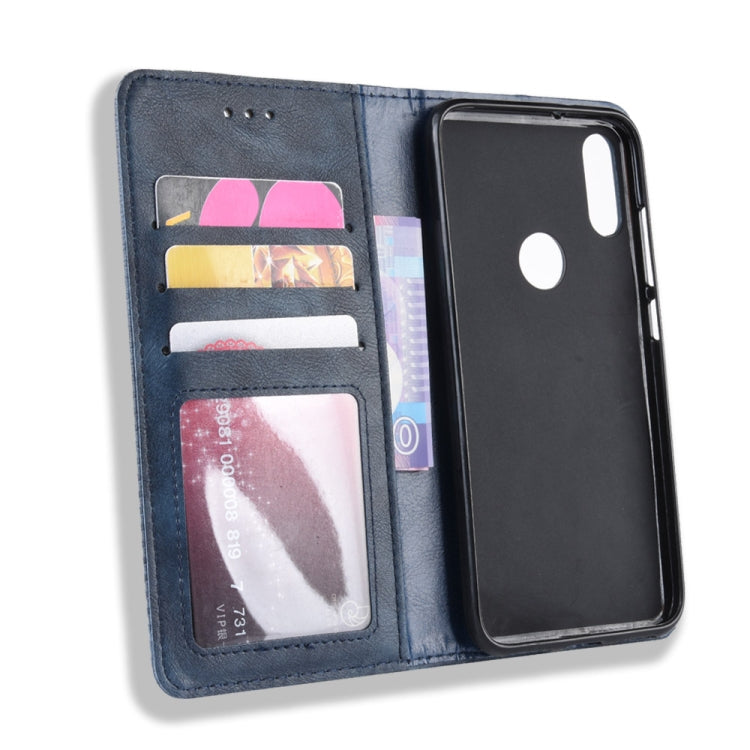 Magnetic Buckle Retro Crazy Horse Texture Horizontal Flip Leather Case for Xiaomi Redmi Note 7S, with Holder & Card Slots & Photo Frame