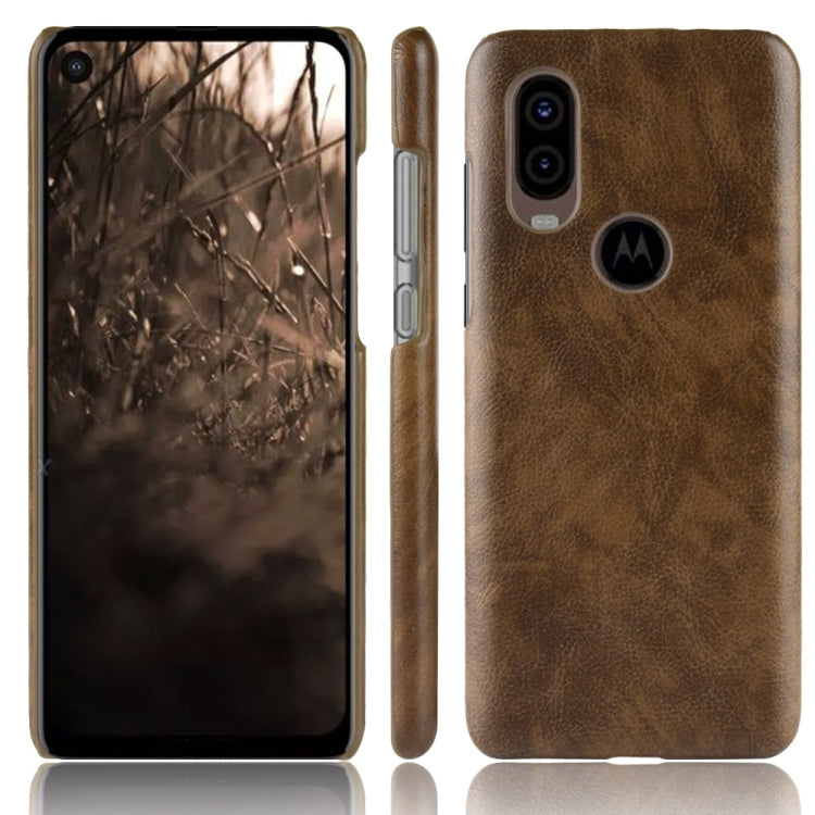 Shockproof Litchi Texture PC + PU Case For Motorola One Vision