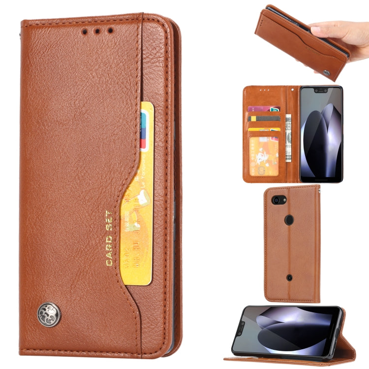 Knead Skin Texture Horizontal Flip Leather Case for Google Pixel 3a, with Photo Frame & Holder & Card Slots & Wallet