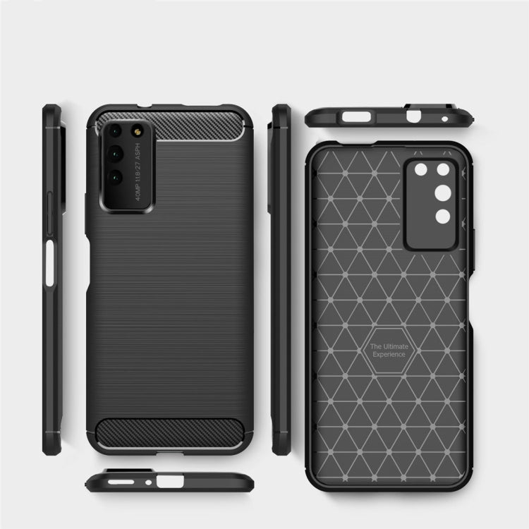 For Huawei Honor X10 Brushed Texture Carbon Fiber TPU Case