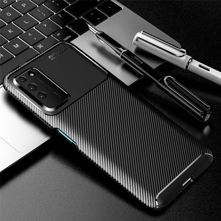 For Huawei Honor X10 Carbon Fiber Texture Shockproof TPU Case