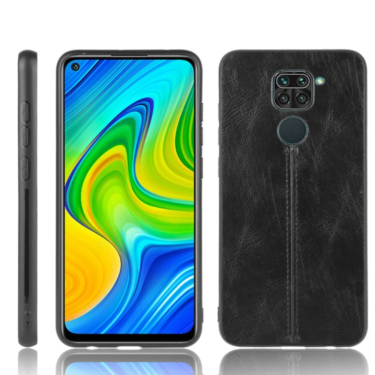 For Xiaomi Redmi Note 9/Redmi 10X 4G Shockproof Sewing Cow Pattern Skin PC + PU + TPU Case