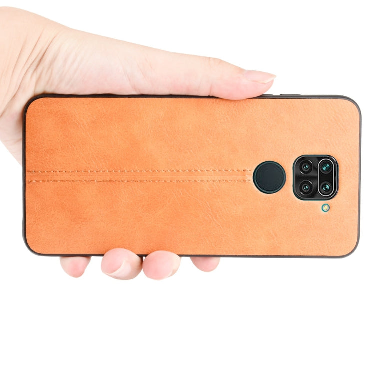 For Xiaomi Redmi Note 9/Redmi 10X 4G Shockproof Sewing Cow Pattern Skin PC + PU + TPU Case