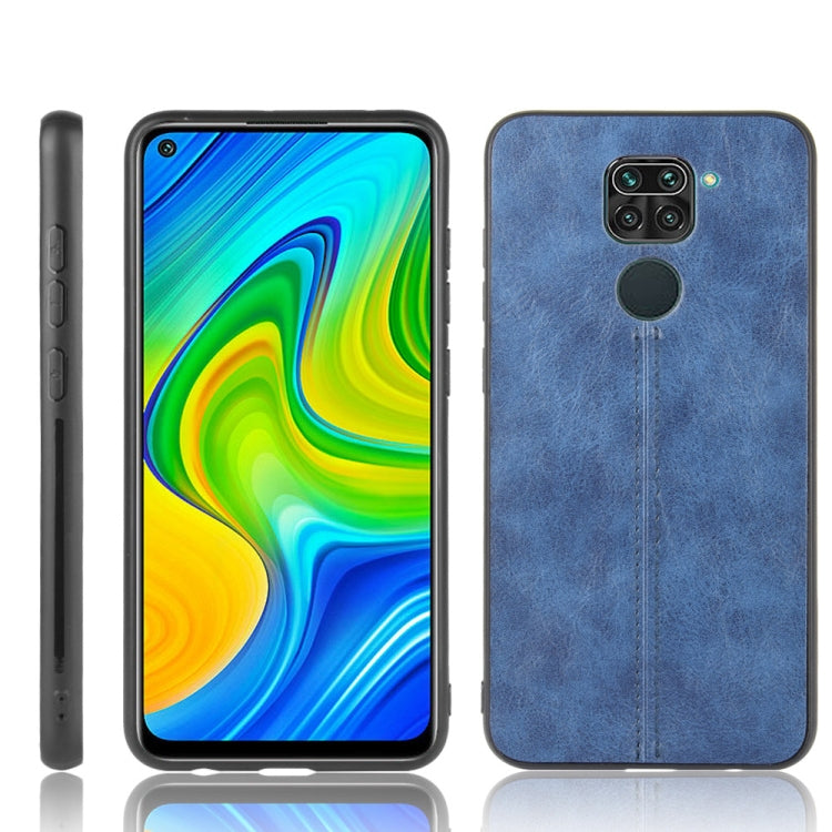 For Xiaomi Redmi Note 9/Redmi 10X 4G Shockproof Sewing Cow Pattern Skin PC + PU + TPU Case