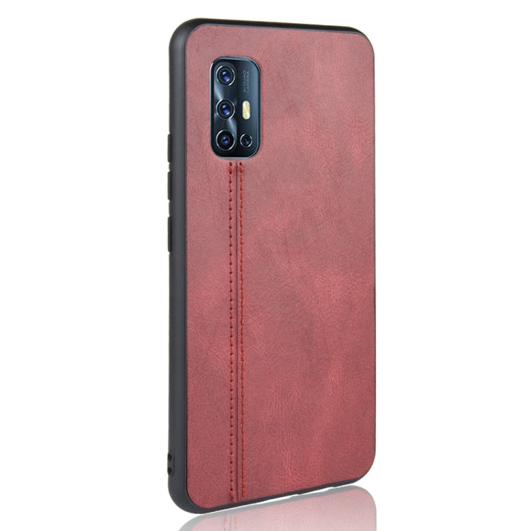 For vivo V19 (Indonesia) Shockproof Sewing Cow Pattern Skin PC + PU + TPU Case