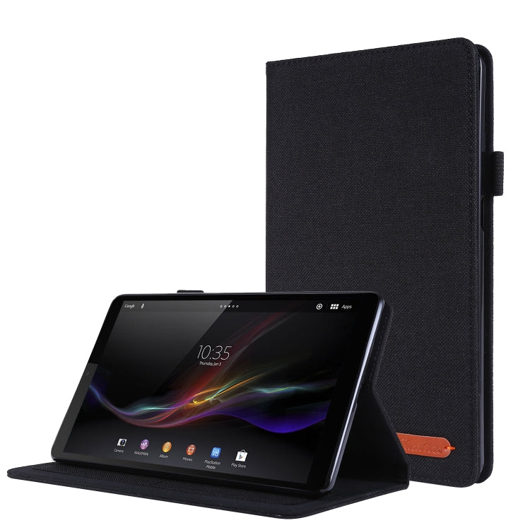 For Lenovo Tab M8 Horizontal Flip TPU + Fabric PU Leather Protective Case with Name Card Clip