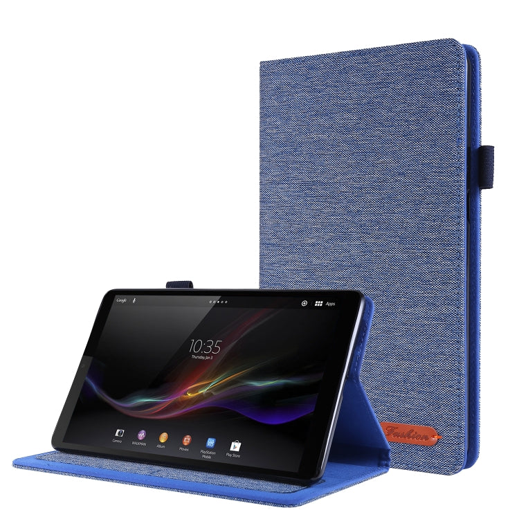 For Lenovo Tab M8 Horizontal Flip TPU + Fabric PU Leather Protective Case with Name Card Clip