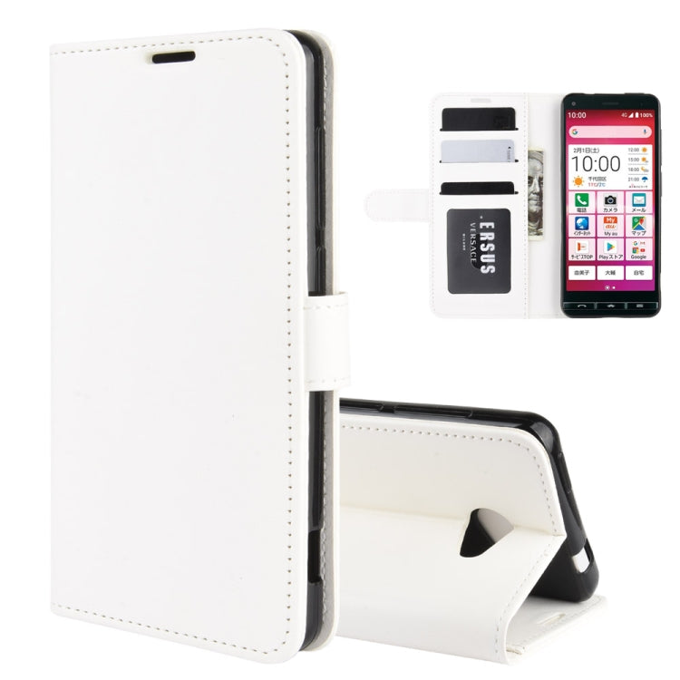 For Kyocera Basio 4 KYV47 R64 Texture Single Horizontal Flip Protective Case with Holder & Card Slots & Wallet& Photo Frame