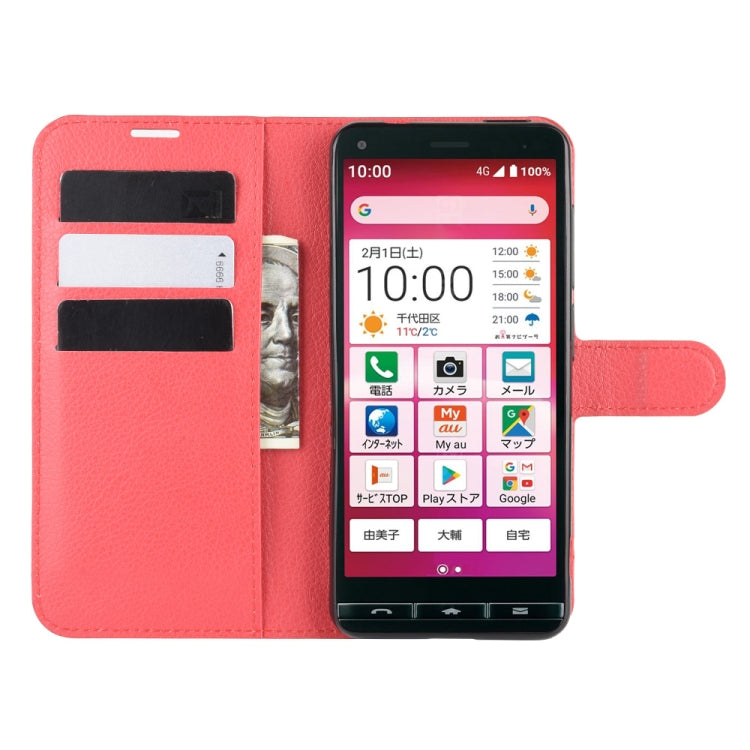 For Kyocera Basio 4 KYV47 Litchi Texture Horizontal Flip Protective Case with Holder & Card Slots & Wallet