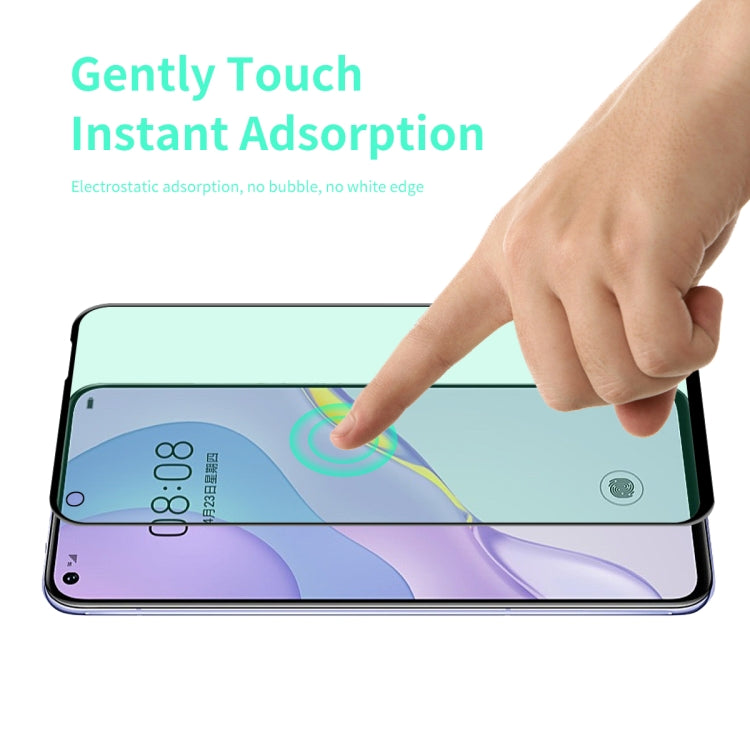 For Huawei Nova 7 SE/Honor 30S ENKAY Hat-Prince 0.26mm 9H 6D Curved Full Screen Eye Protection Green Film Tempered Glass Protector