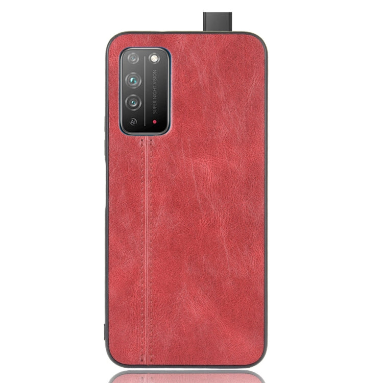 For Huawei Honor X10 Shockproof Sewing Cow Pattern Skin PC + PU + TPU Case