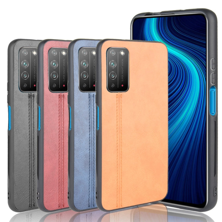 For Huawei Honor X10 Shockproof Sewing Cow Pattern Skin PC + PU + TPU Case