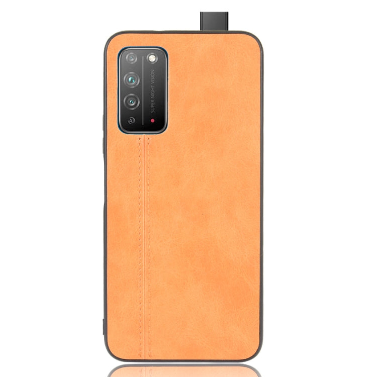 For Huawei Honor X10 Shockproof Sewing Cow Pattern Skin PC + PU + TPU Case