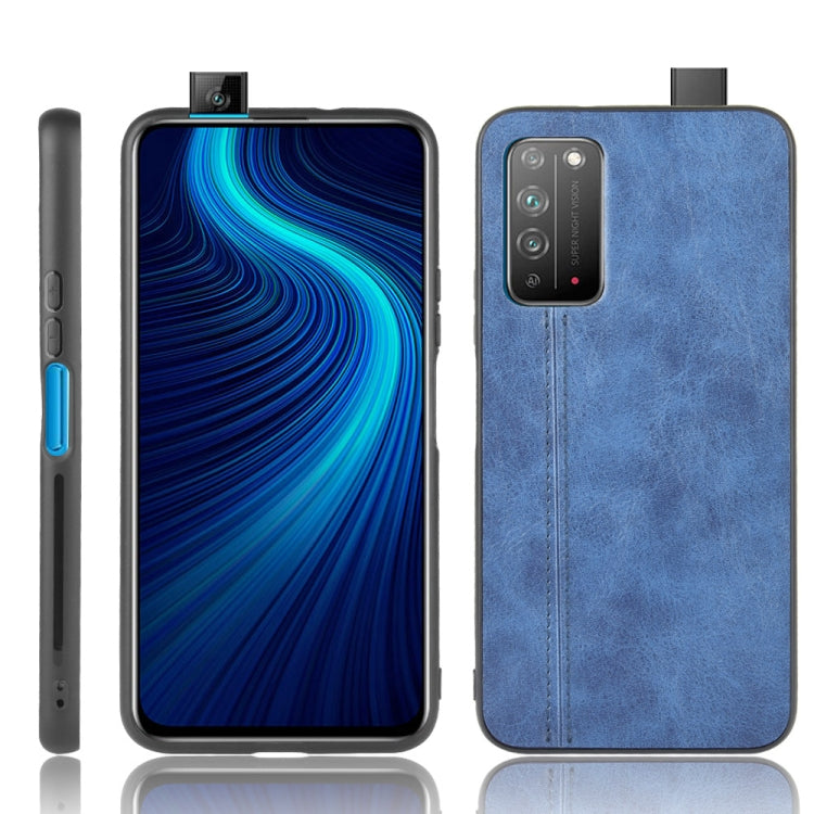 For Huawei Honor X10 Shockproof Sewing Cow Pattern Skin PC + PU + TPU Case