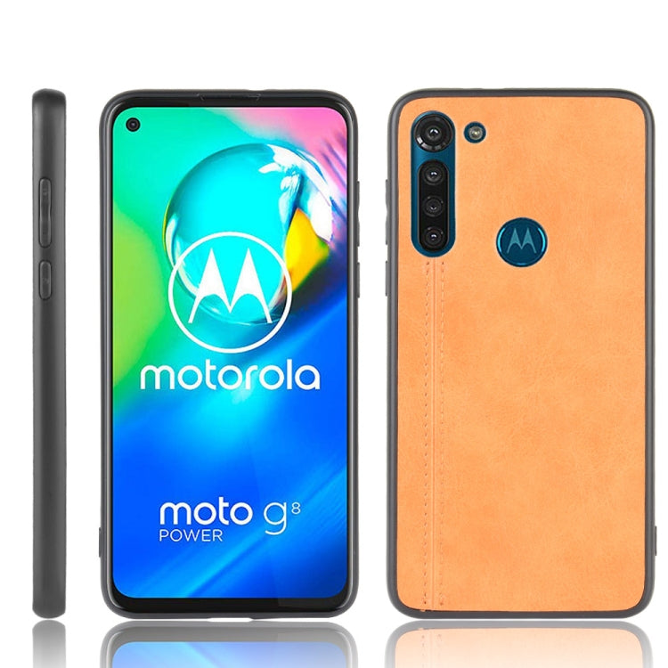 For Motorola Moto G8 Power Shockproof Sewing Cow Pattern Skin PC + PU + TPU Case