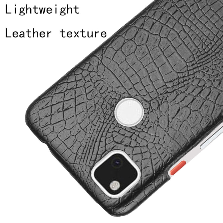 For Google Pixel 4a Shockproof Crocodile Texture PC + PU Case
