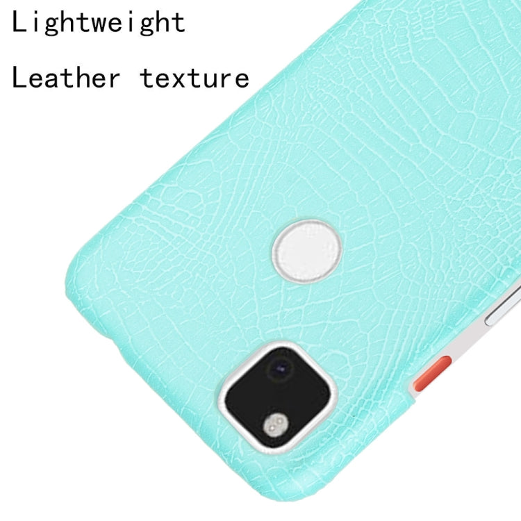 For Google Pixel 4a Shockproof Crocodile Texture PC + PU Case