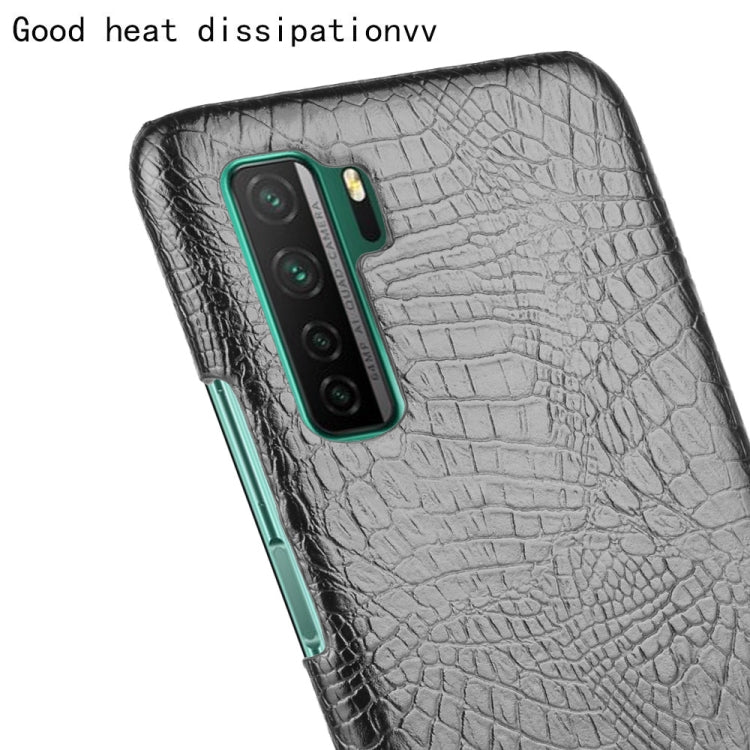 For Huawei P40 LITE 5G/Nova 7 SE Shockproof Crocodile Texture PC + PU Case