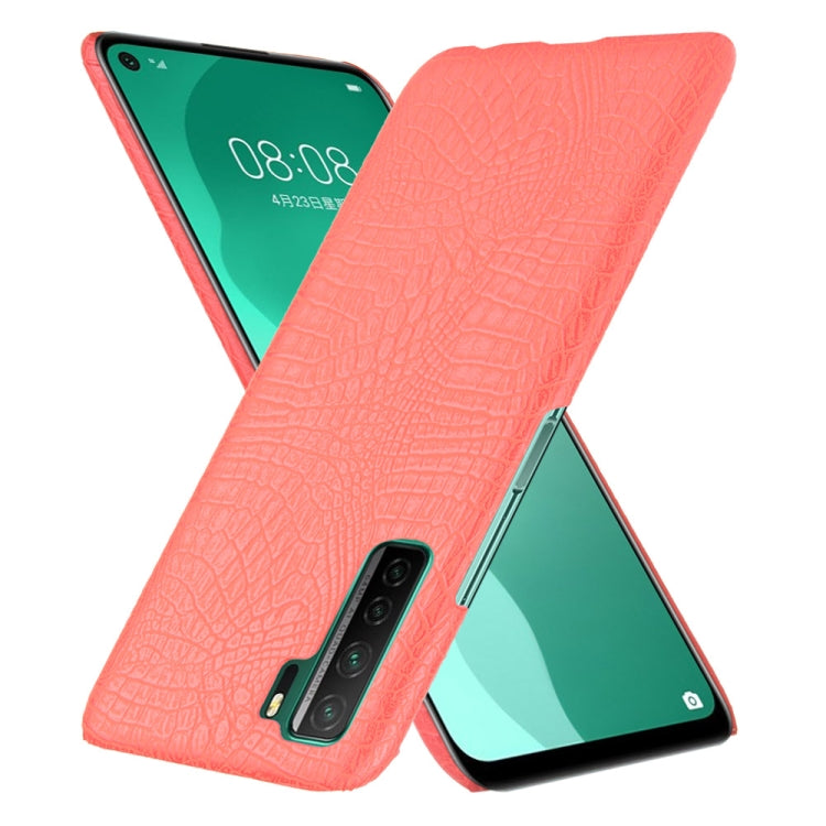 For Huawei P40 LITE 5G/Nova 7 SE Shockproof Crocodile Texture PC + PU Case