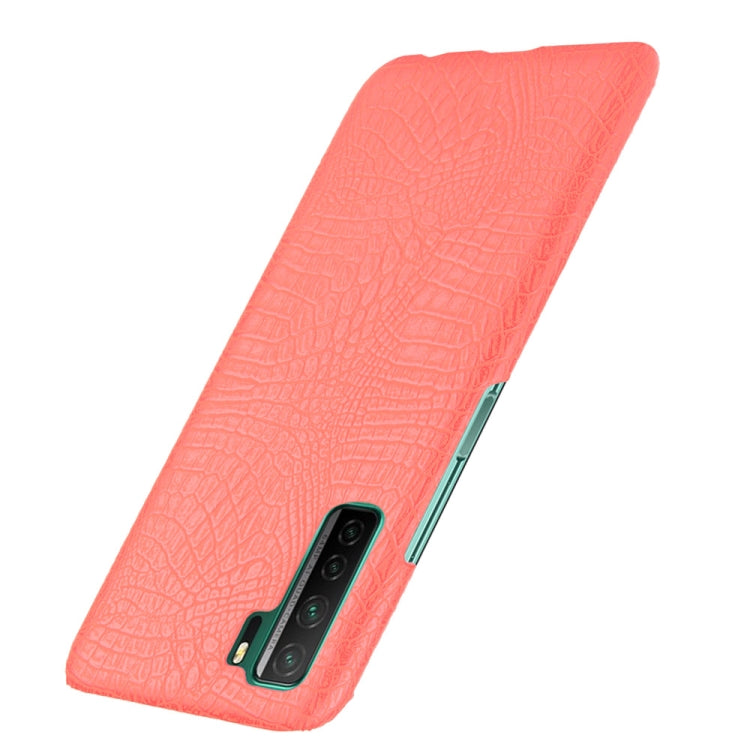 For Huawei P40 LITE 5G/Nova 7 SE Shockproof Crocodile Texture PC + PU Case