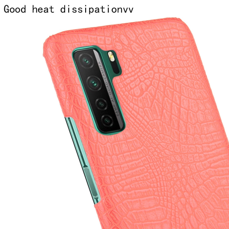 For Huawei P40 LITE 5G/Nova 7 SE Shockproof Crocodile Texture PC + PU Case