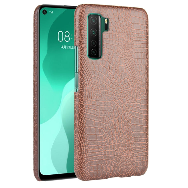 For Huawei P40 LITE 5G/Nova 7 SE Shockproof Crocodile Texture PC + PU Case