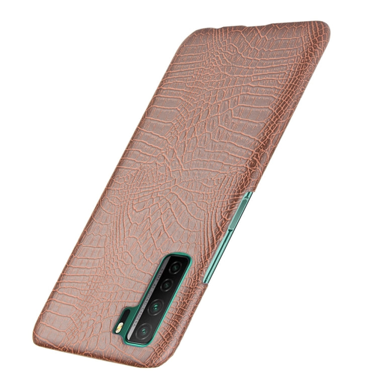 For Huawei P40 LITE 5G/Nova 7 SE Shockproof Crocodile Texture PC + PU Case