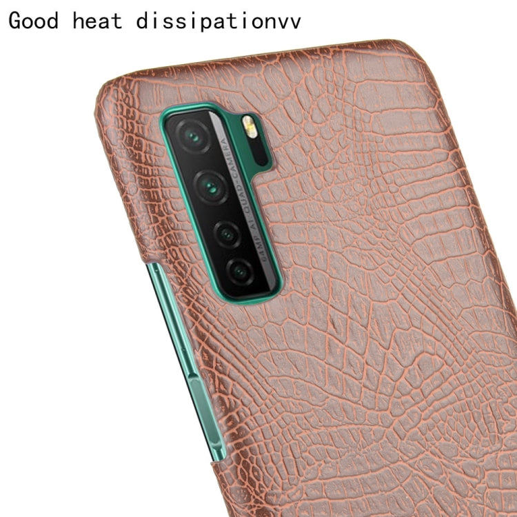 For Huawei P40 LITE 5G/Nova 7 SE Shockproof Crocodile Texture PC + PU Case