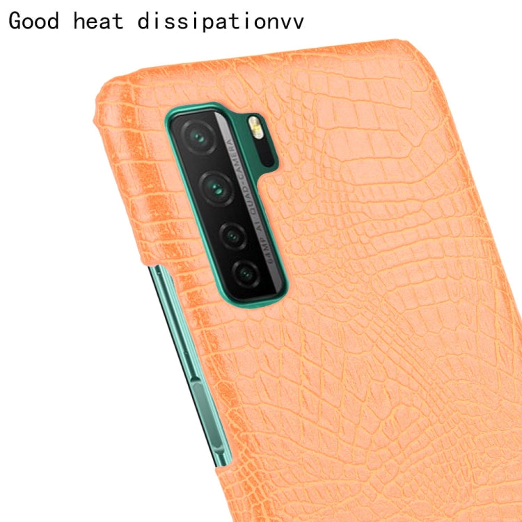 For Huawei P40 LITE 5G/Nova 7 SE Shockproof Crocodile Texture PC + PU Case