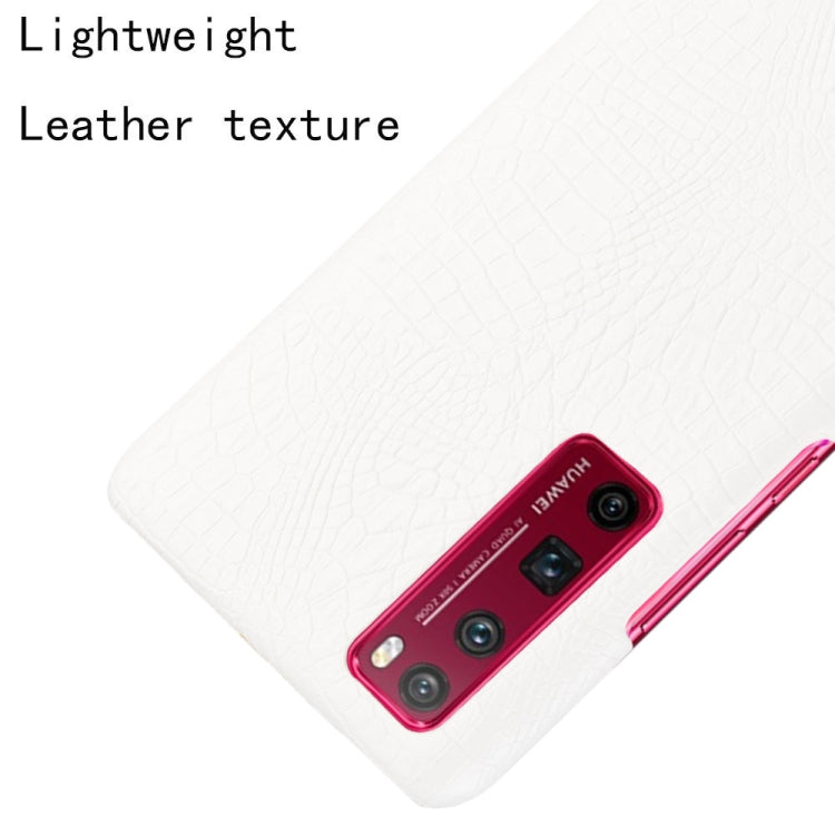For Huawei Nova 7 Pro Shockproof Crocodile Texture PC + PU Case