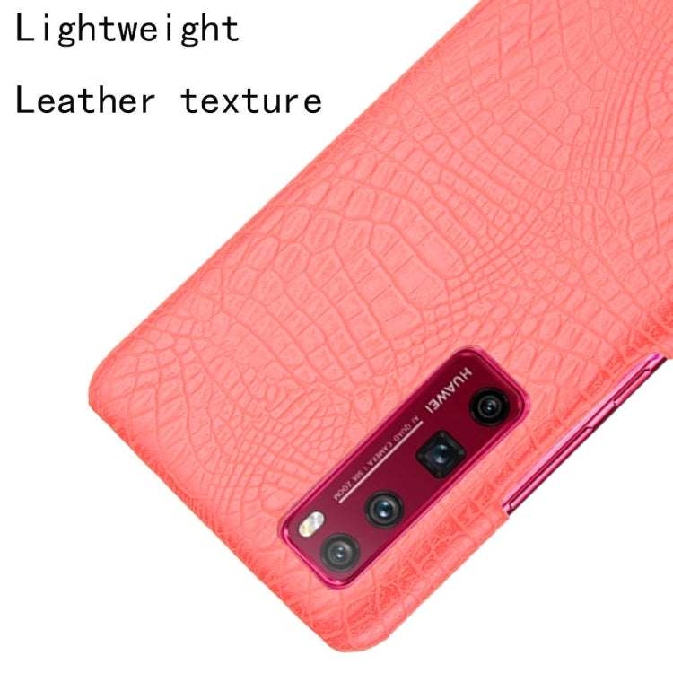 For Huawei Nova 7 Pro Shockproof Crocodile Texture PC + PU Case