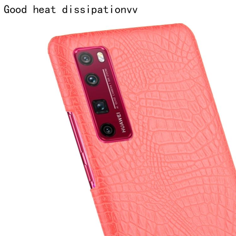 For Huawei Nova 7 Pro Shockproof Crocodile Texture PC + PU Case