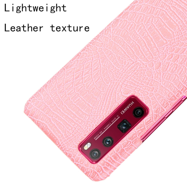 For Huawei Nova 7 Pro Shockproof Crocodile Texture PC + PU Case