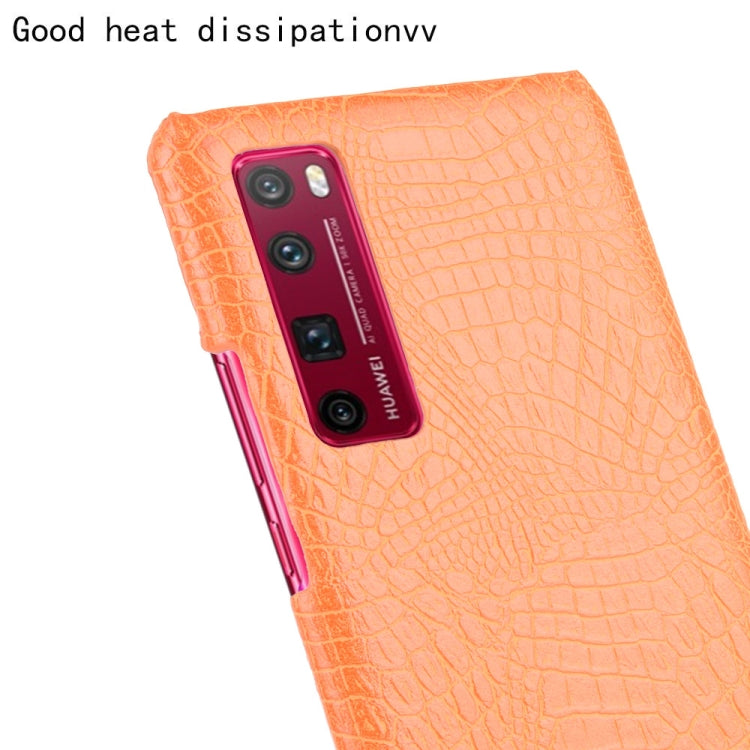 For Huawei Nova 7 Pro Shockproof Crocodile Texture PC + PU Case