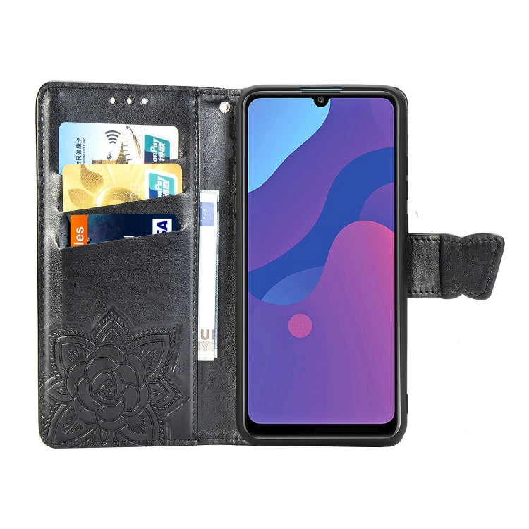 For Huawei Honor 9A Butterfly Love Flower Embossed Horizontal Flip Leather Case with Bracket / Card Slot / Wallet / Lanyard