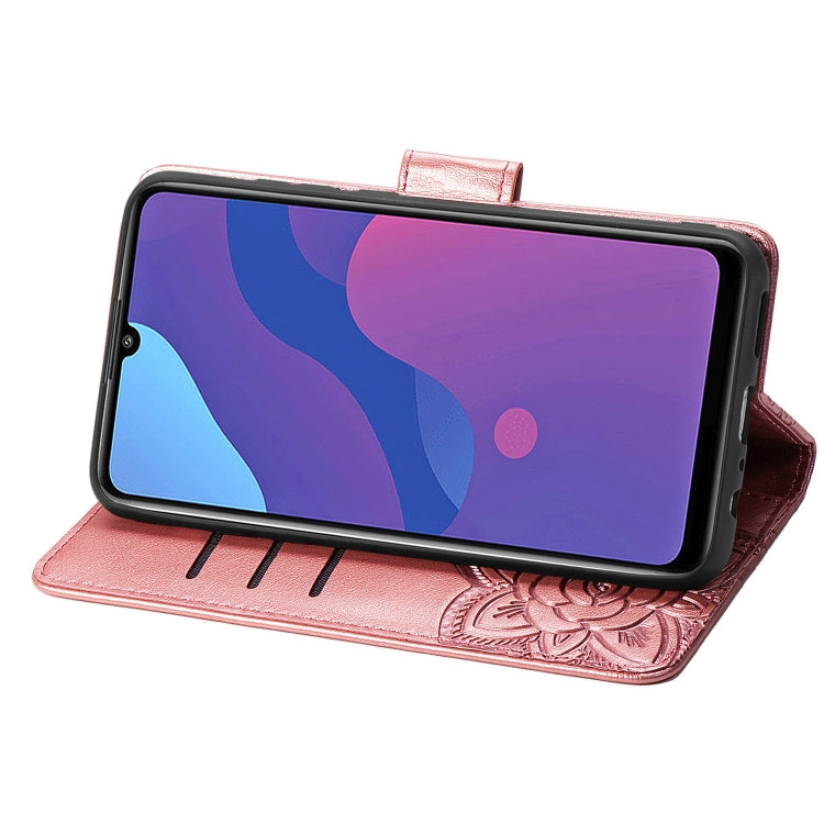 For Huawei Honor 9A Butterfly Love Flower Embossed Horizontal Flip Leather Case with Bracket / Card Slot / Wallet / Lanyard