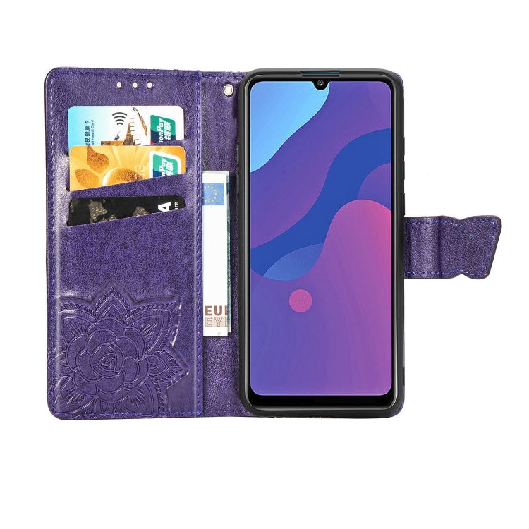 For Huawei Honor 9A Butterfly Love Flower Embossed Horizontal Flip Leather Case with Bracket / Card Slot / Wallet / Lanyard